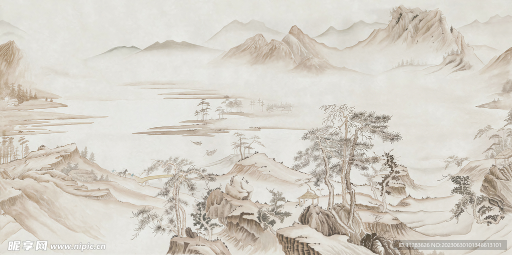 国风水墨山水