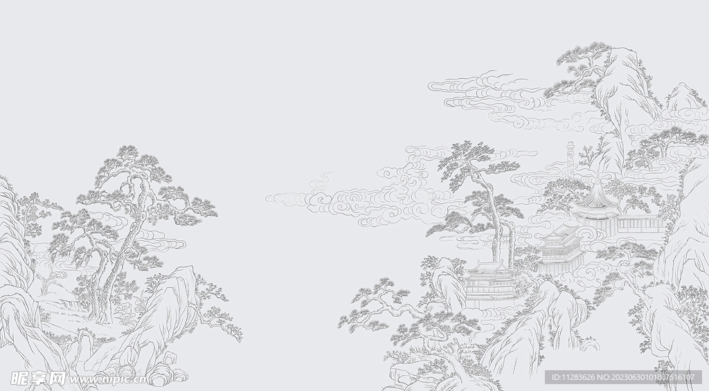 国风水墨山水