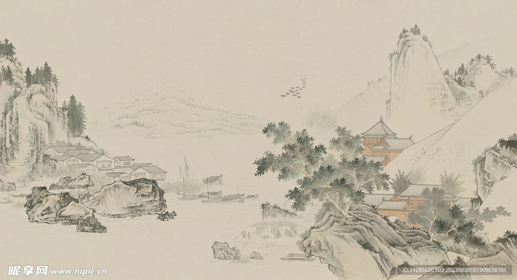 国风水墨山水