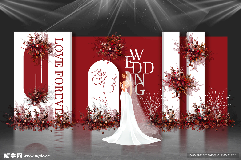 红色系婚礼效果图