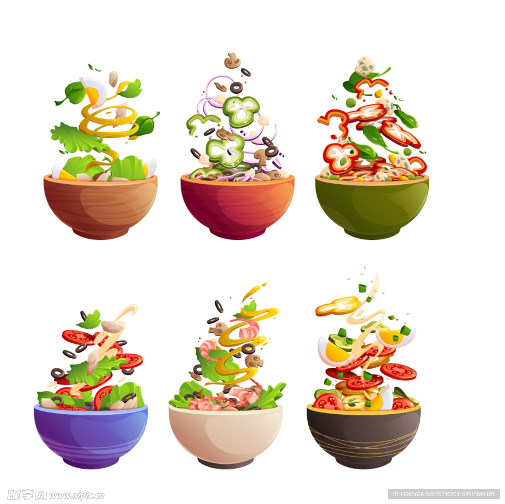 沙拉美食插画