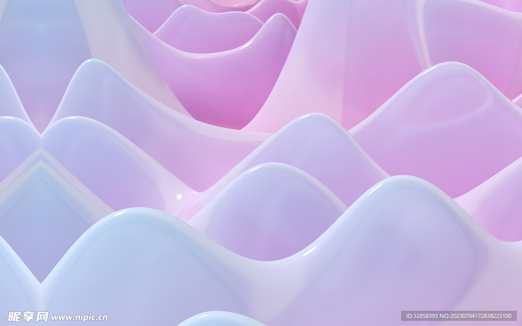 粉白渐变抽象3d山峦层叠纹理