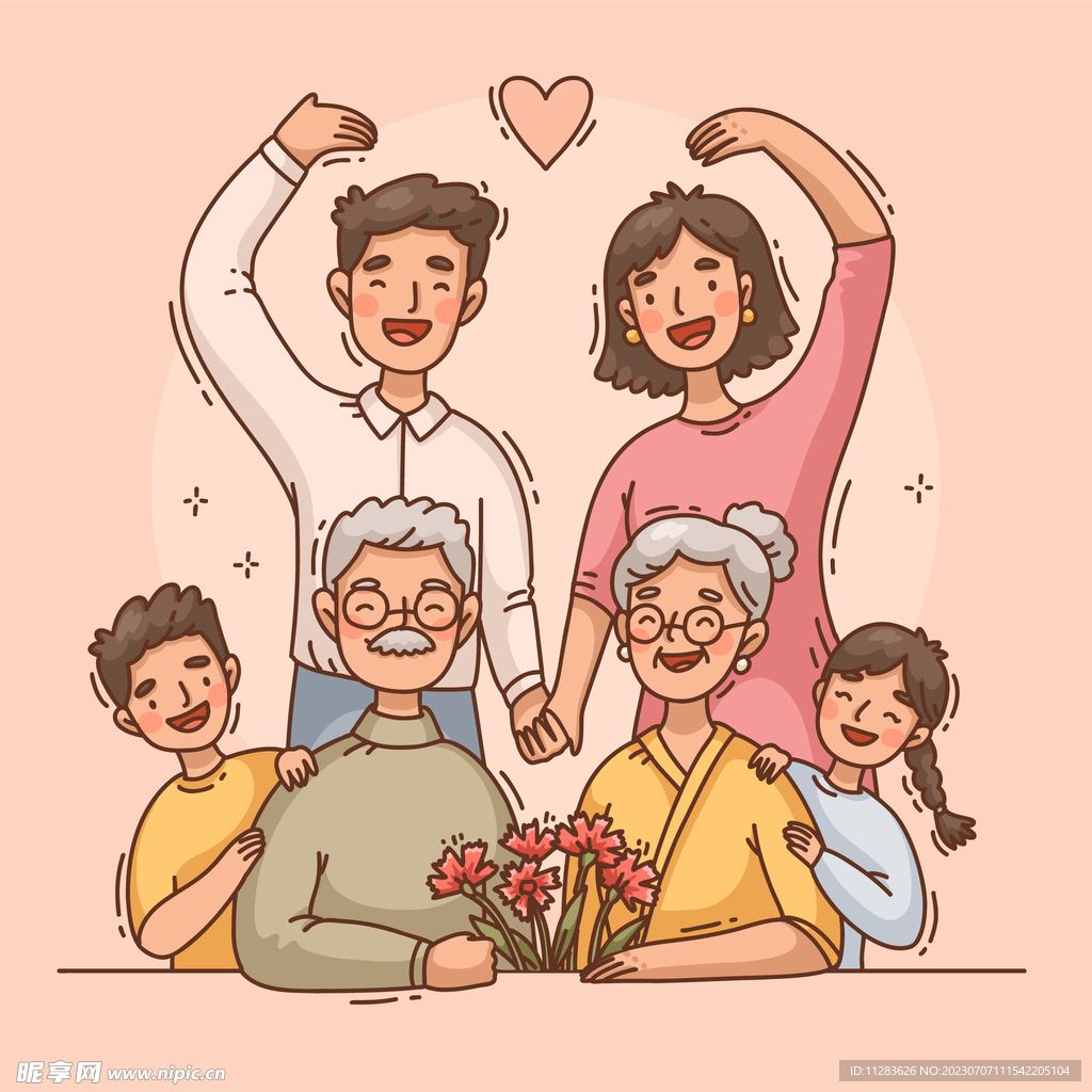 一家人插画