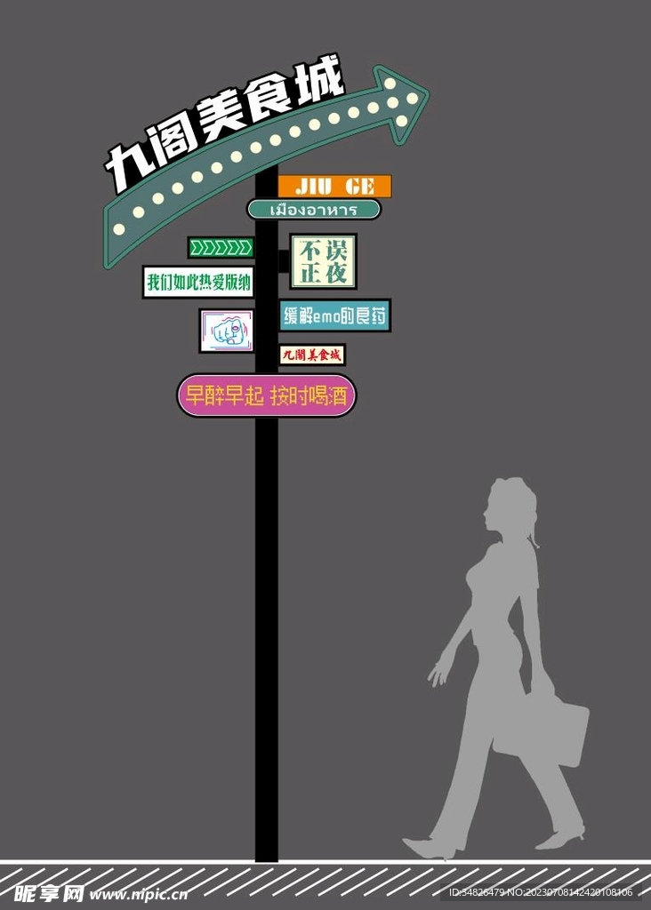 美式霓虹灯标识牌