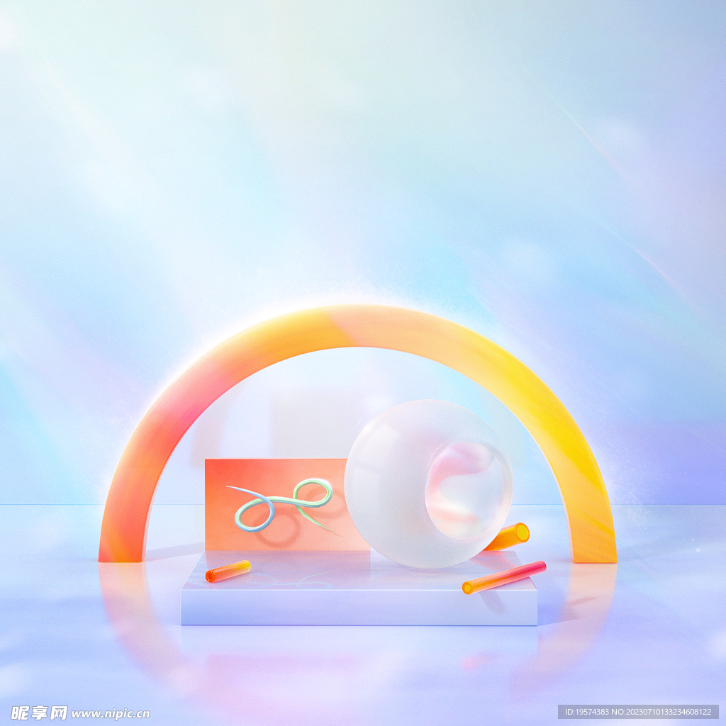 C4D模型 电商背景