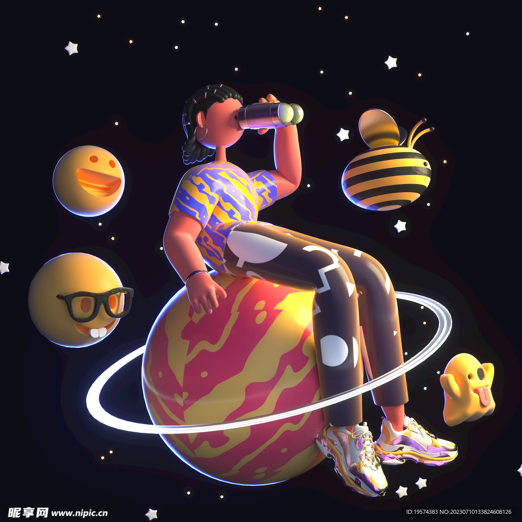 C4D模型 男孩