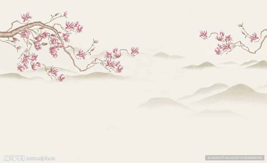 国风山水背景