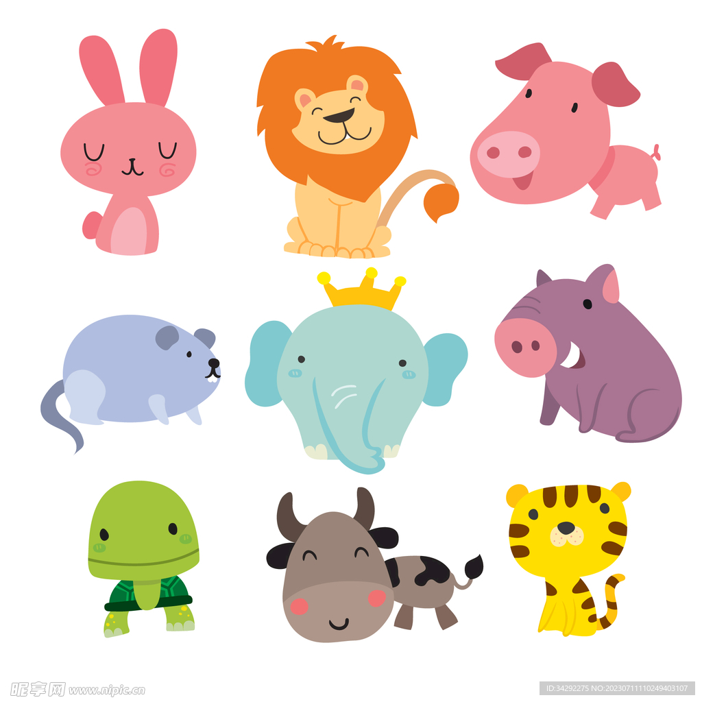可爱动物插画
