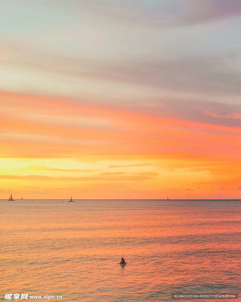 夕阳大海