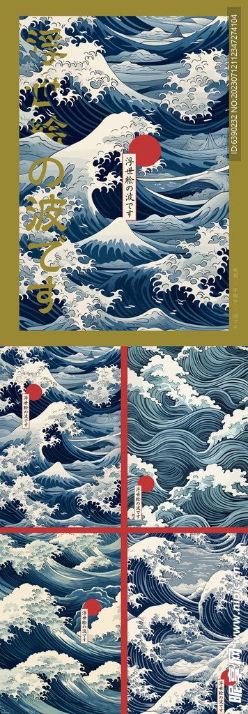 浮世绘海浪素材