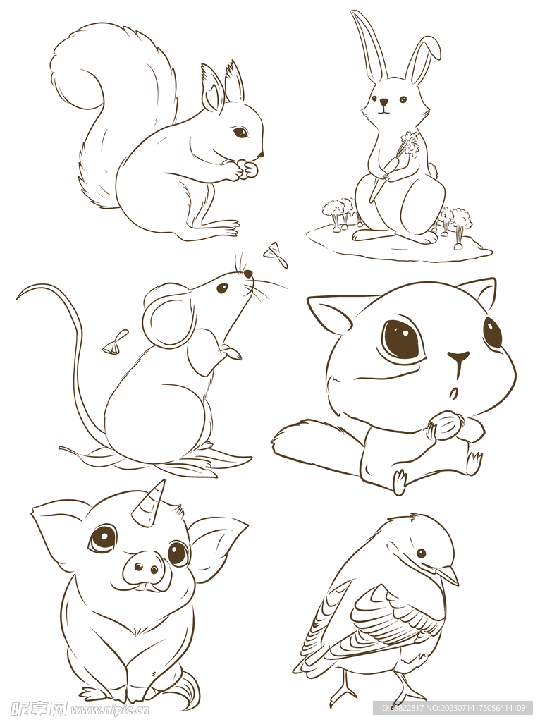 多款手绘动物矢量图