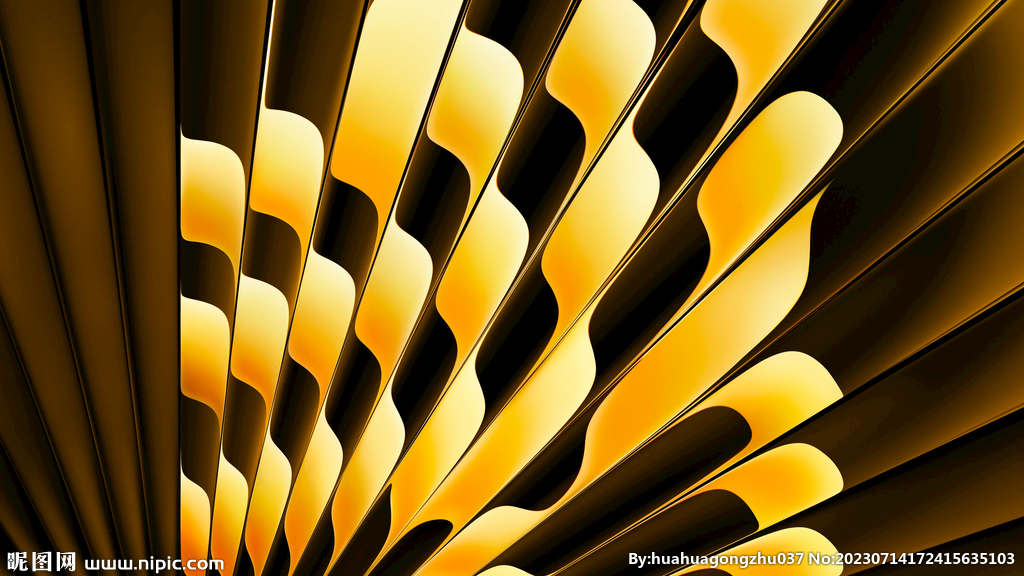 黄色3d不规则几何抽象科技纹理