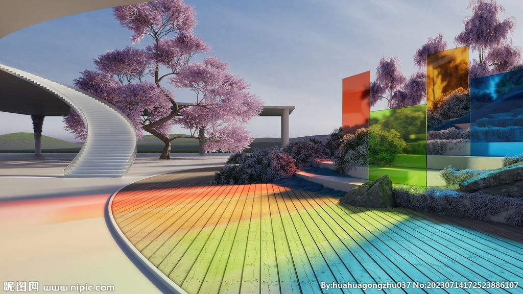 3d风景插画背景