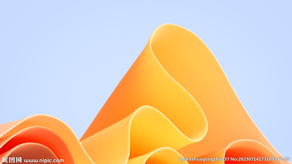 黄色抽象拉丝3D立体流体渐变