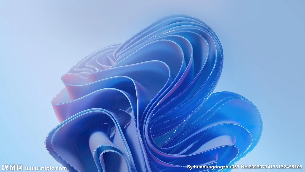 蓝色抽象拉丝3D立体流体渐变