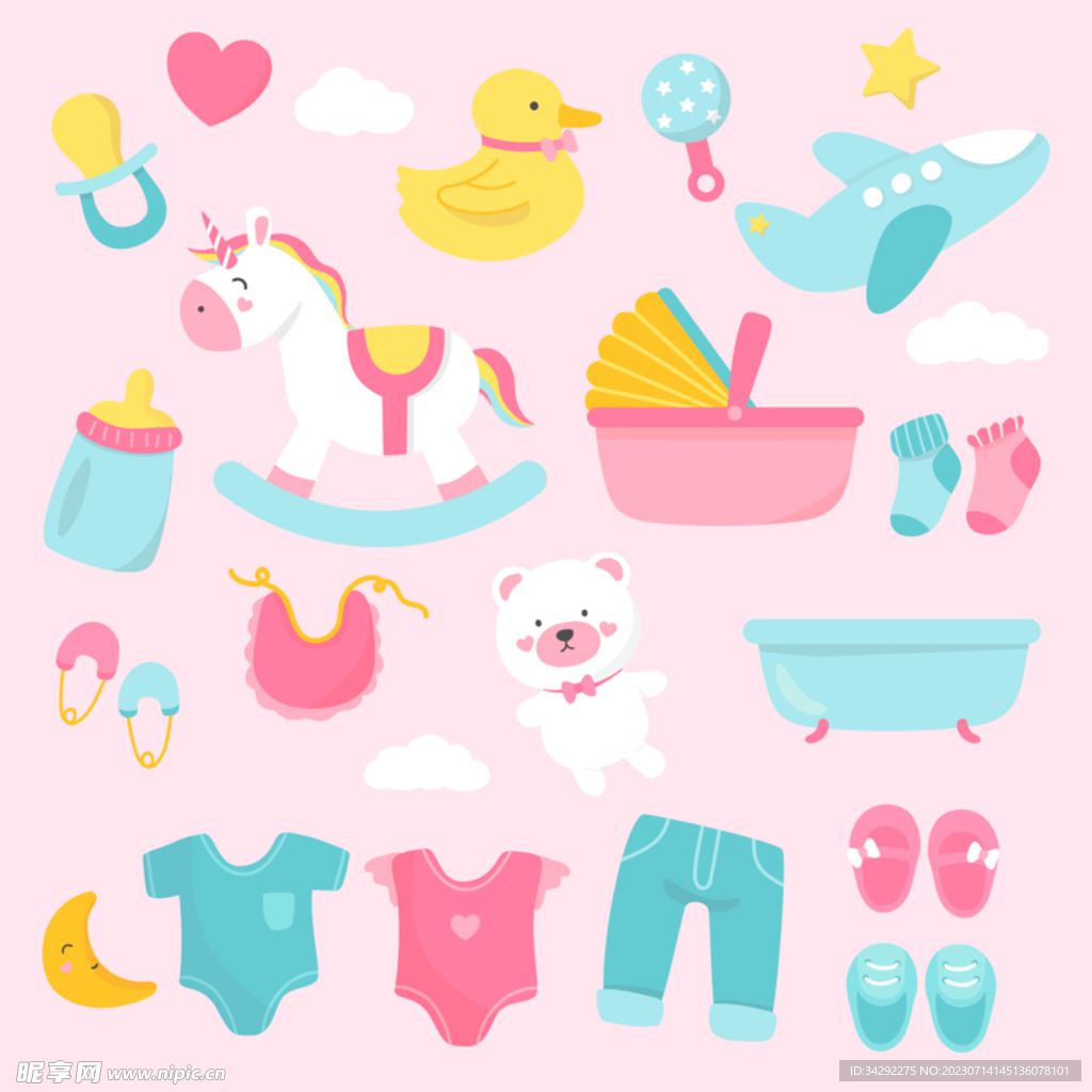 婴儿用品插画