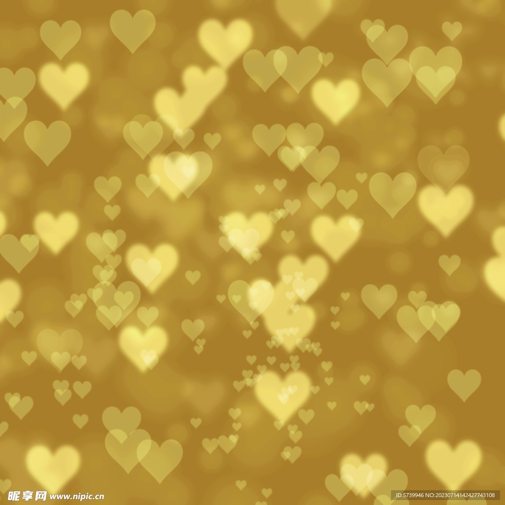 黄金爱心贴图金色背景