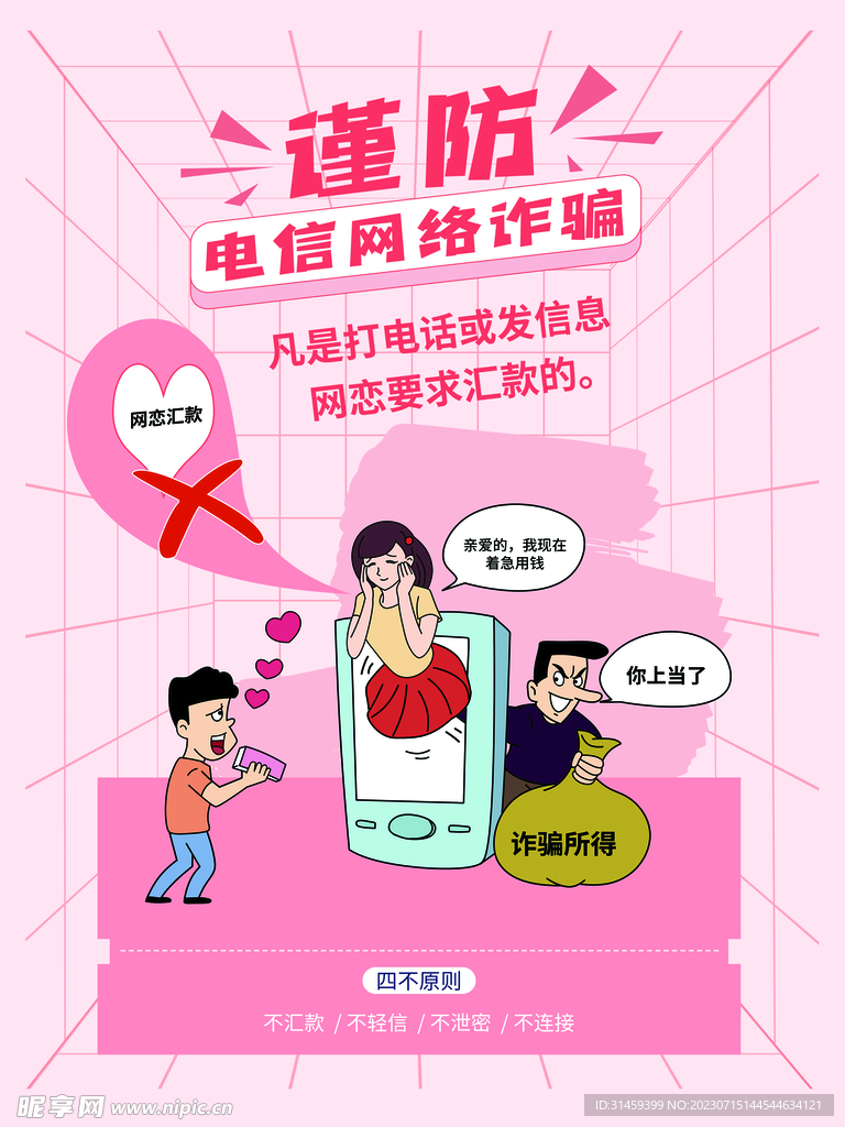 电信诈骗提醒宣传海报