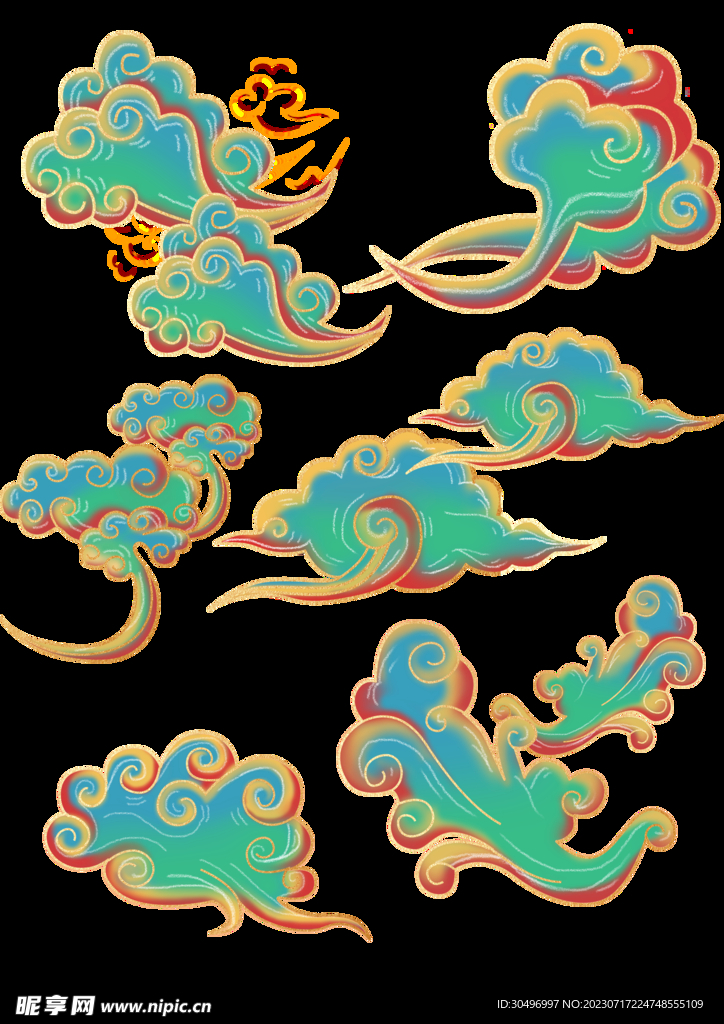 七彩祥云图案