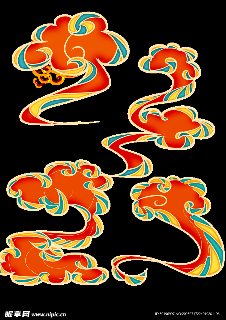 七彩祥云图案