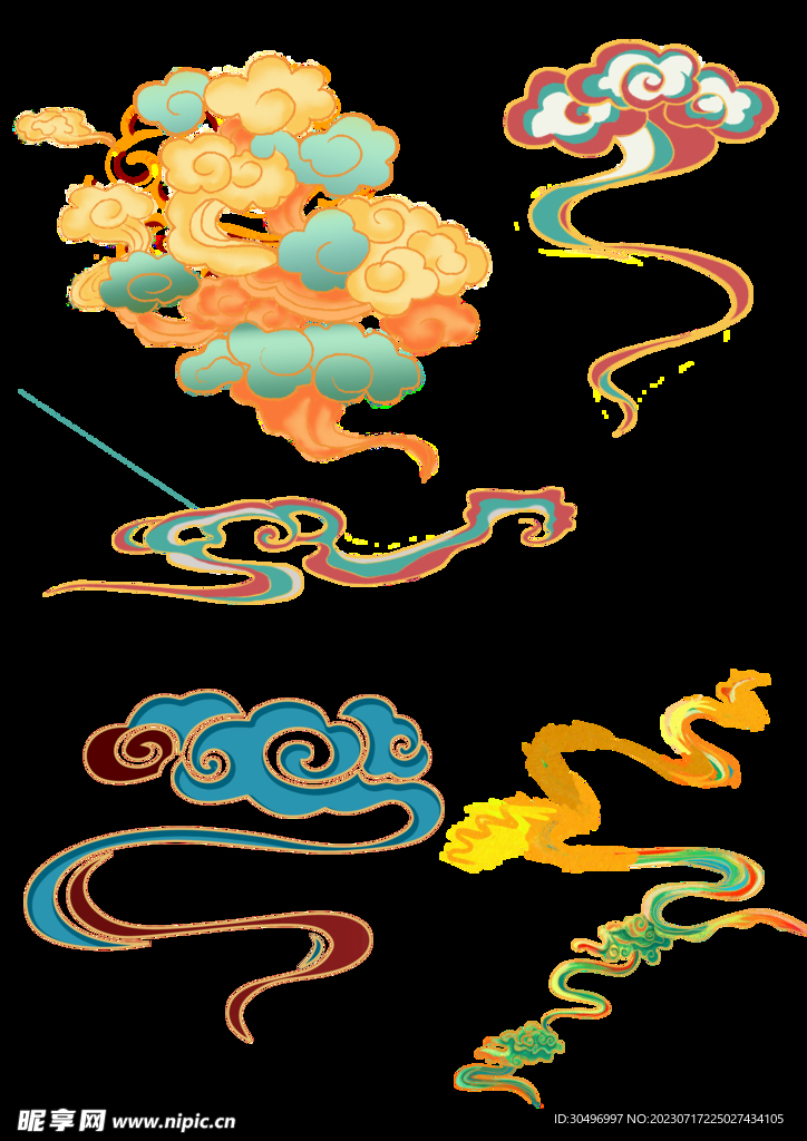 七彩祥云图案