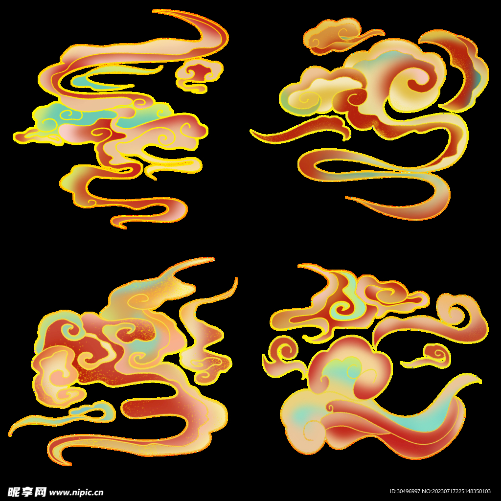 七彩祥云图案