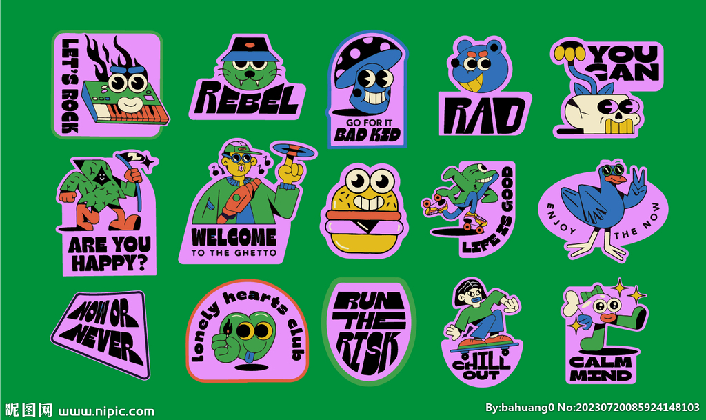 网红手举牌贴纸