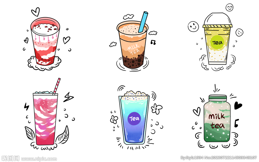 奶茶插画