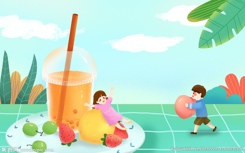 奶茶插画