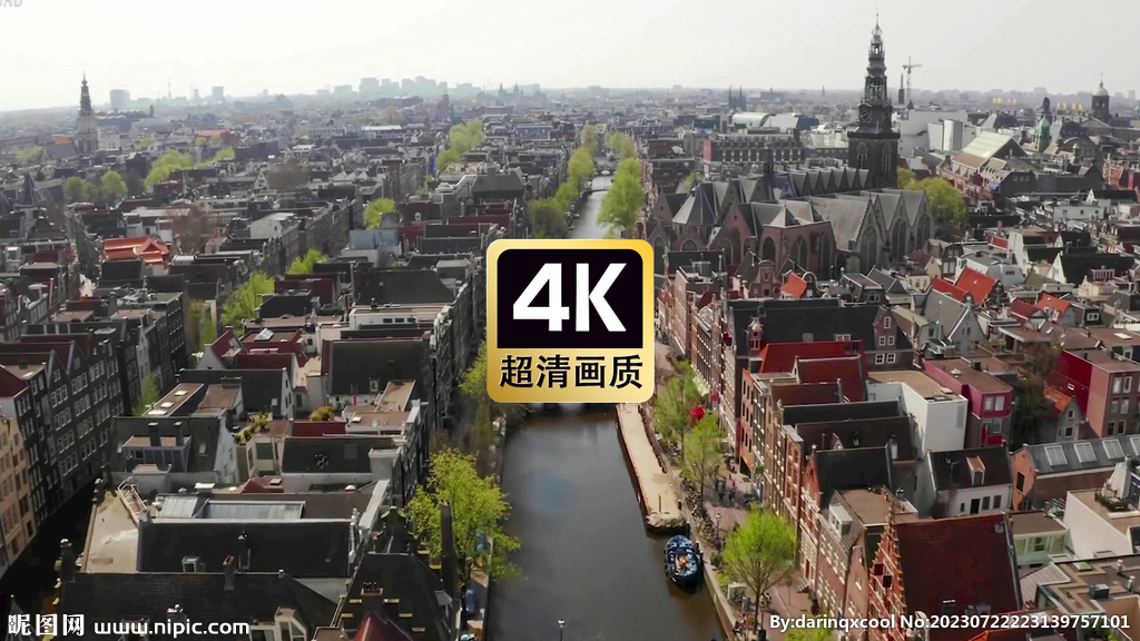 航拍西欧城市建筑群美景