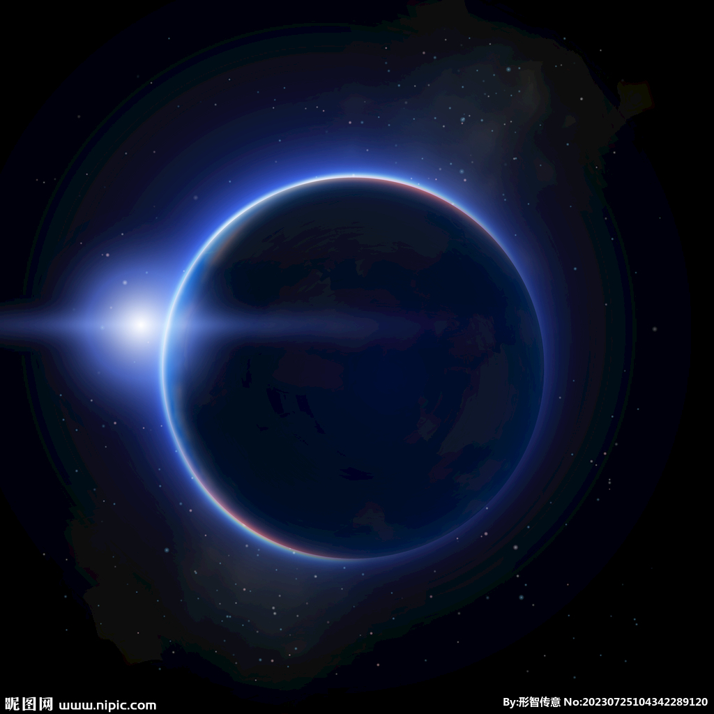 蓝色光影背景大气星球