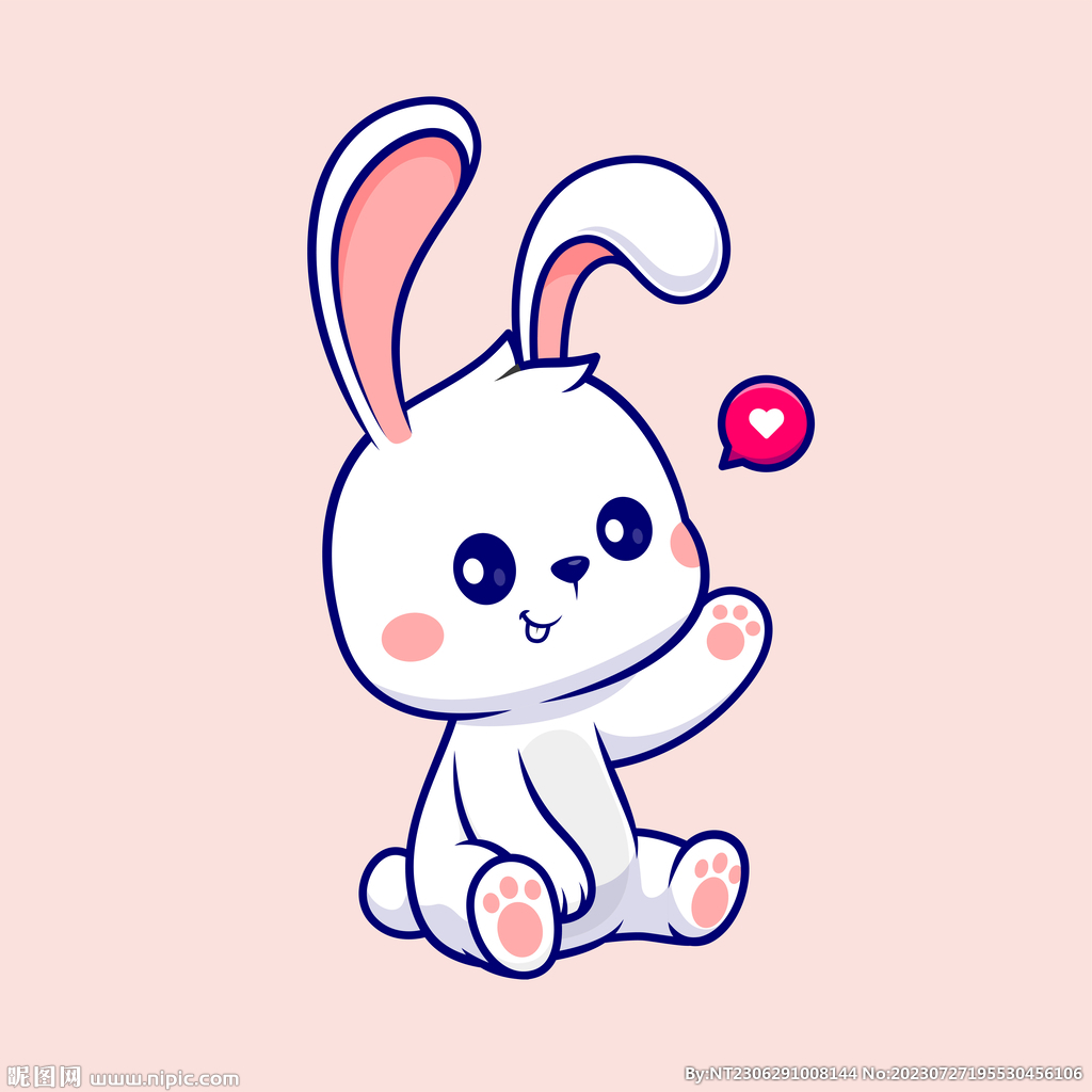 可爱卡通兔子小白兔
