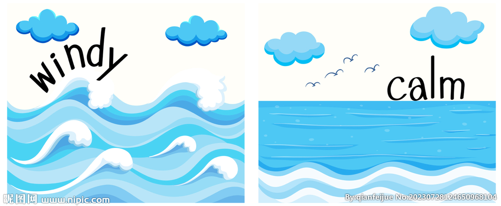 卡通海水