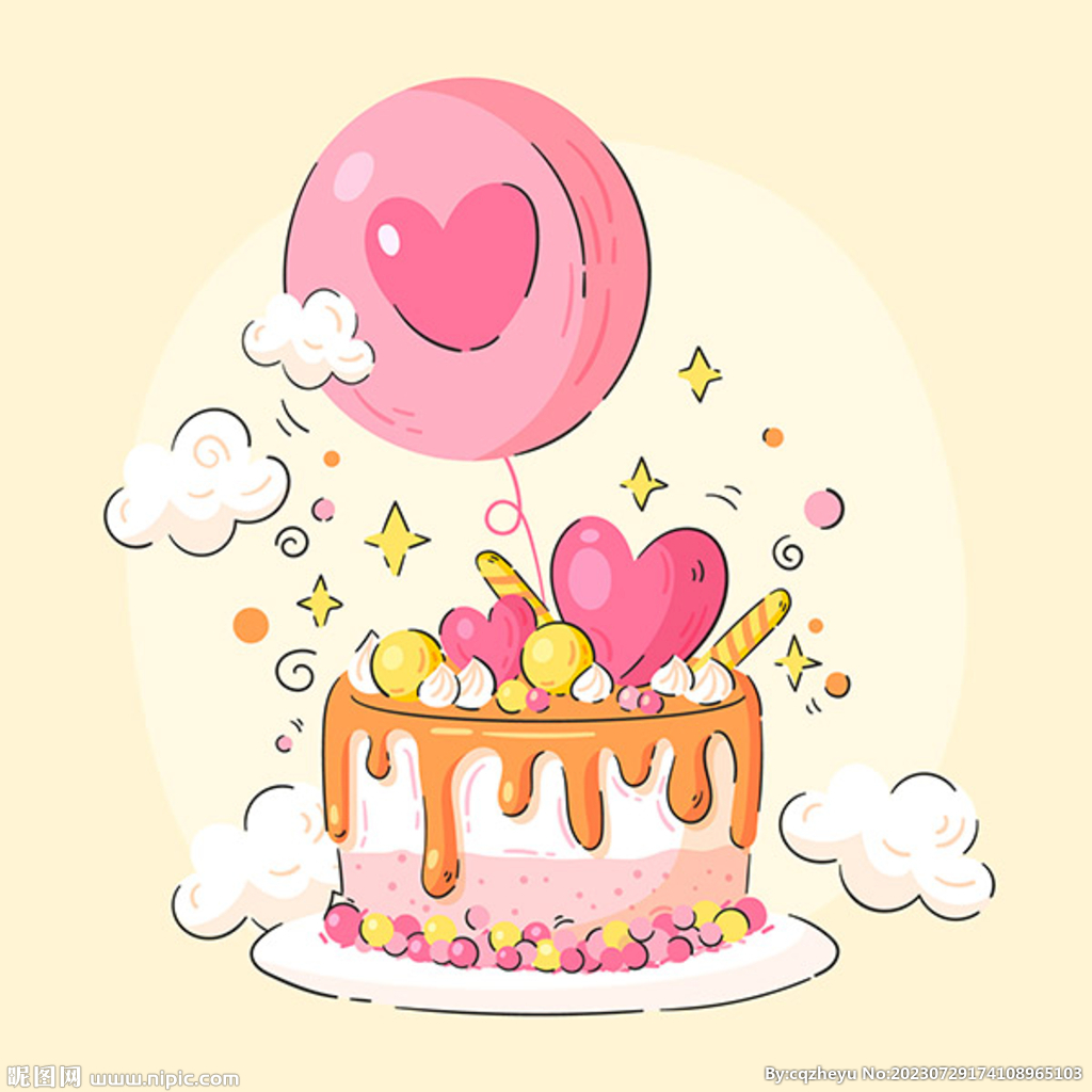 手绘糖果色插图