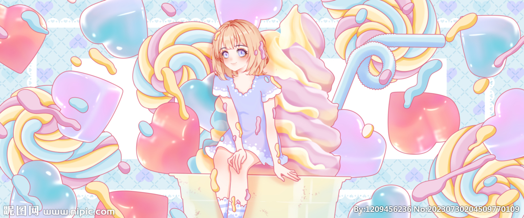 夏日糖果插画