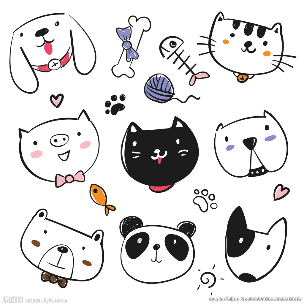 宠物卡通插画