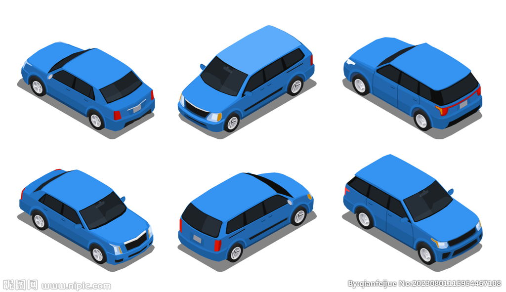蓝色小汽车