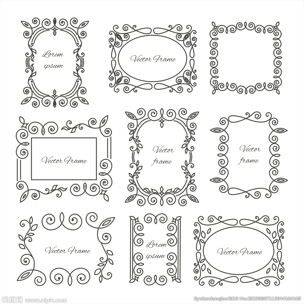 欧式花框花纹 