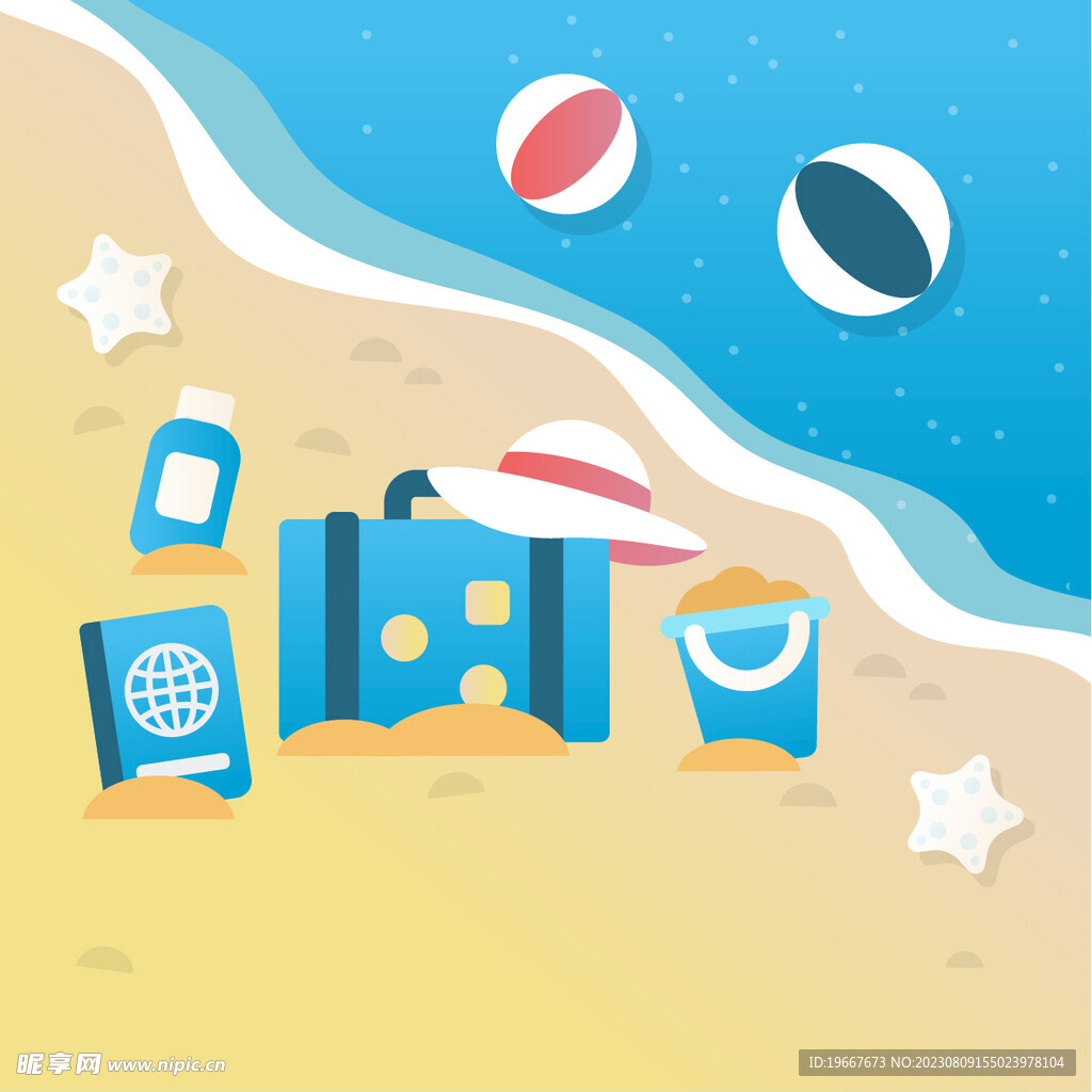 海滩插画