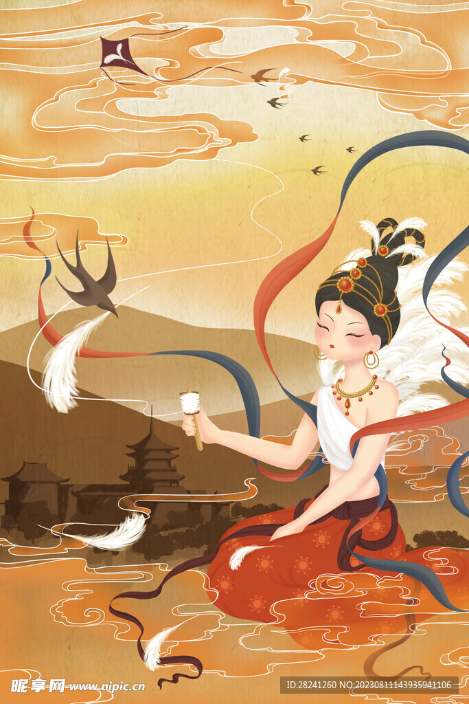 敦煌飞天插画