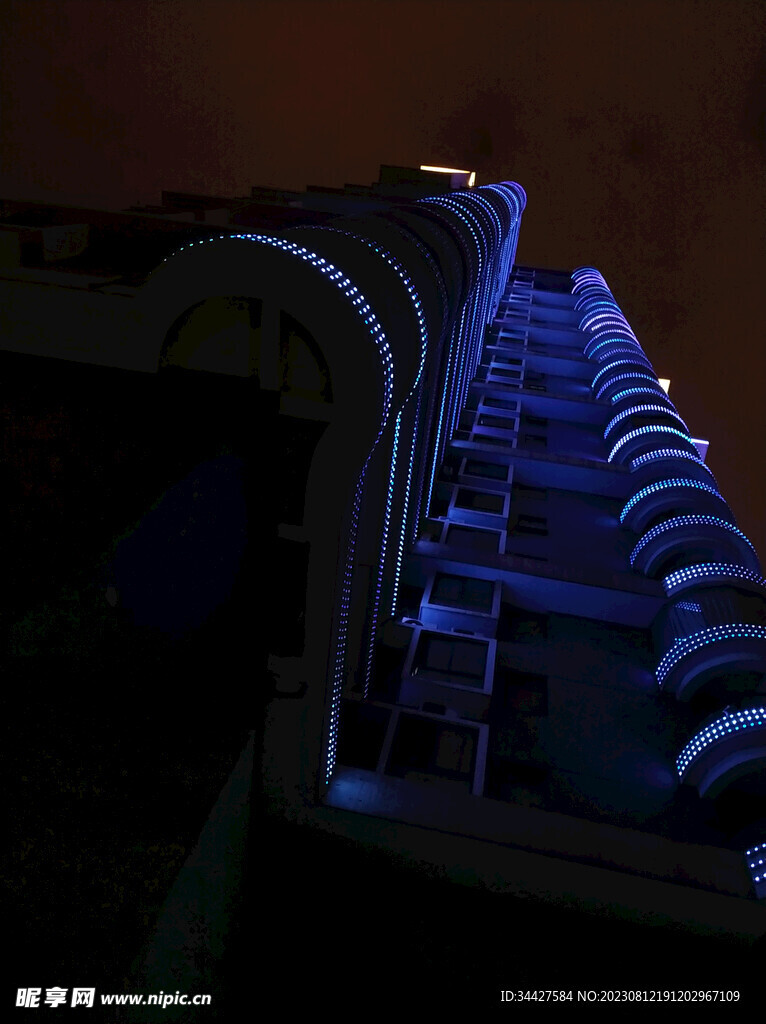 大厦建筑夜景细节