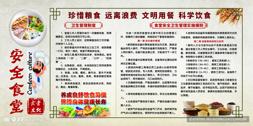 食堂制度展板