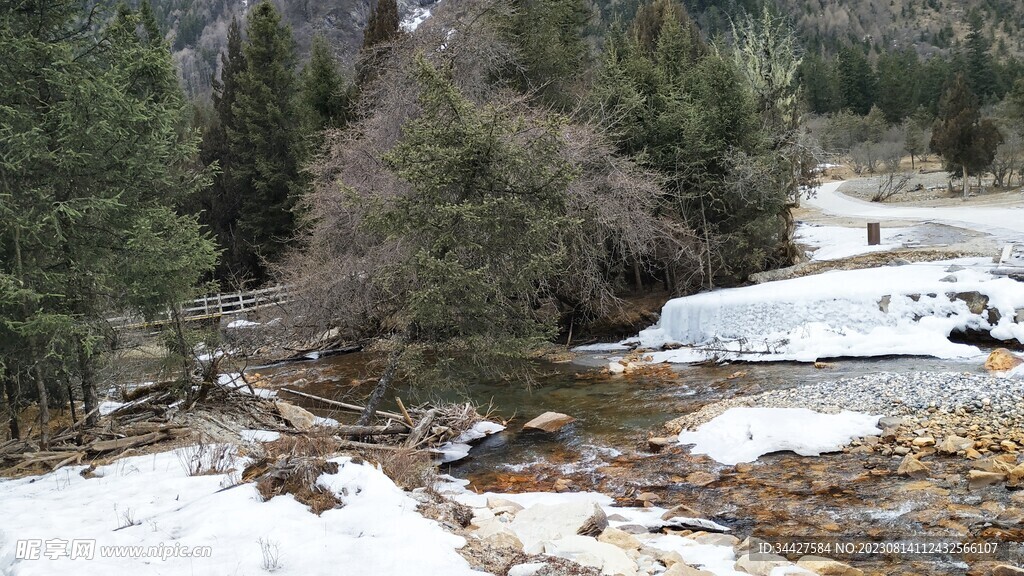 冬天山林雪景