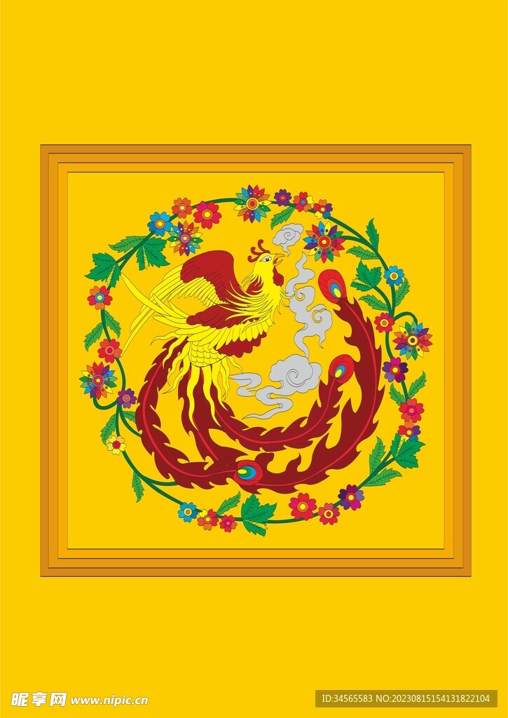 凤凰凤鸟相框装饰