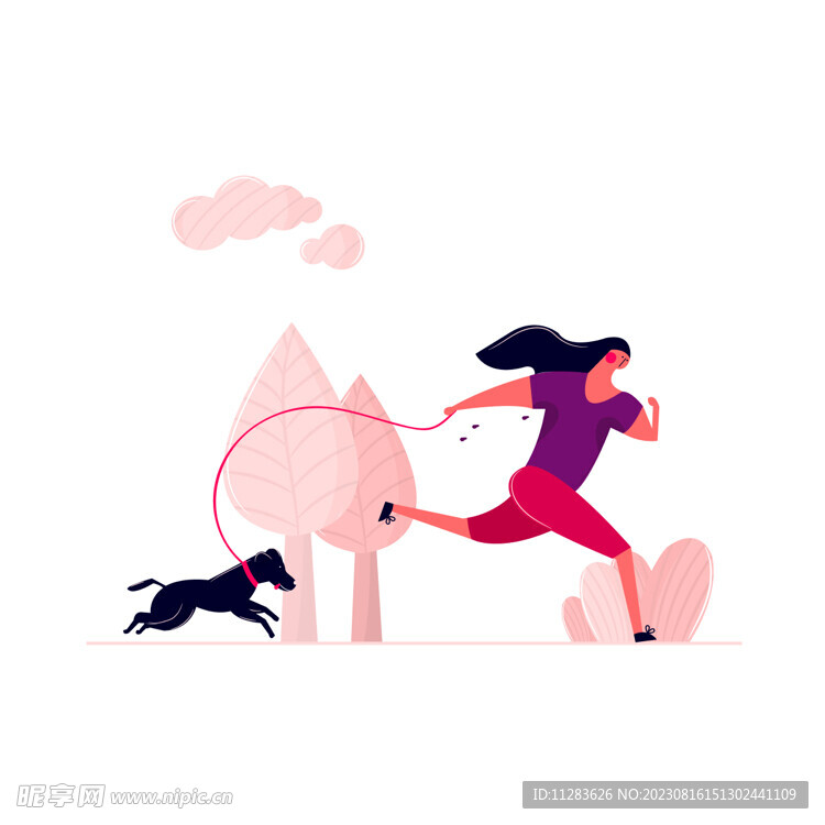 跑步人物插画