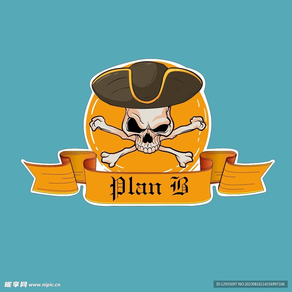 酒吧海盗灯箱骷髅模版