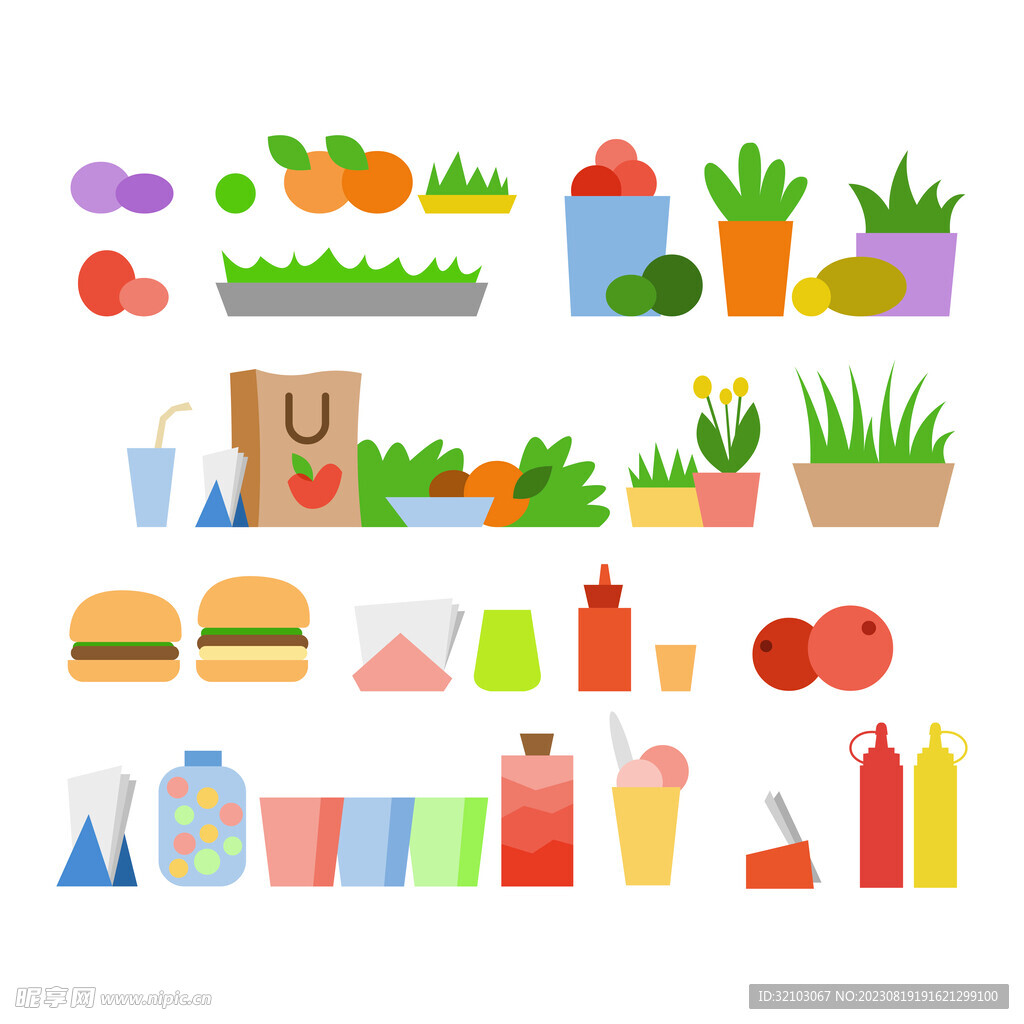 饮品植物矢量元素