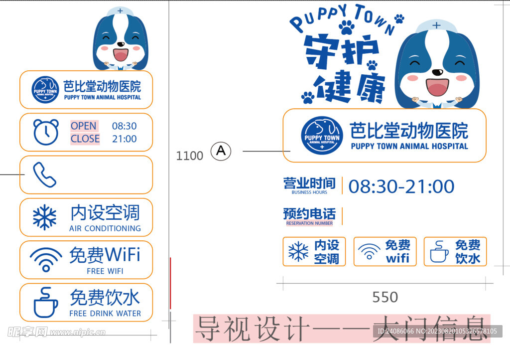 医院门口导视牌