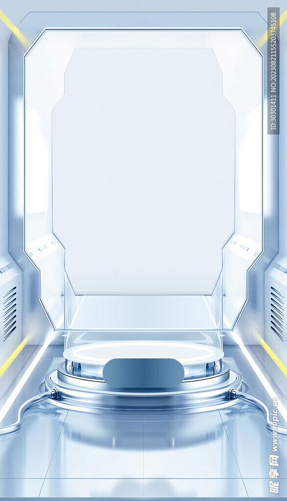 科技简约展台蓝色海报背景