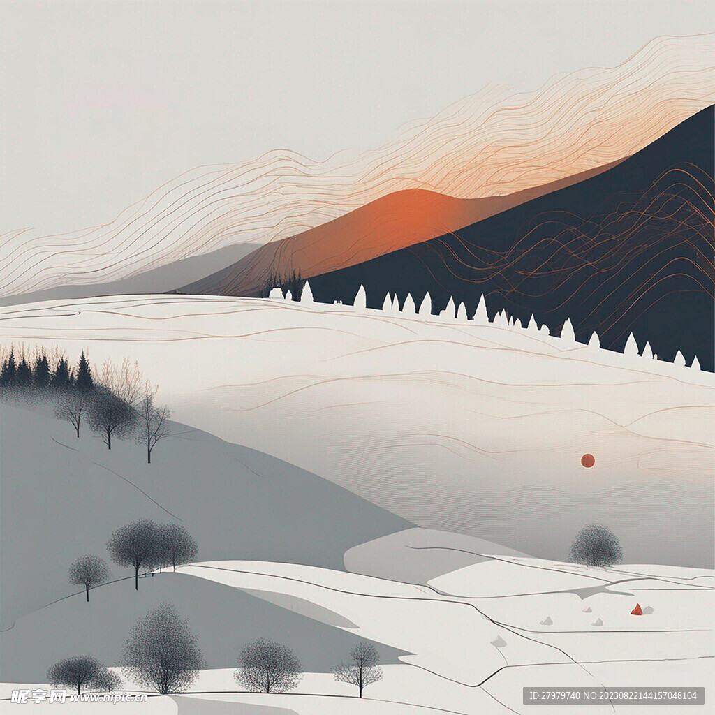 山脉插画